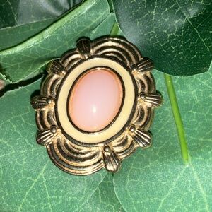 Vintage Gold and Blush Color Brooch